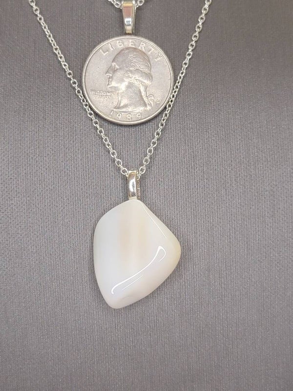 Pendant & Necklace, White Jasper