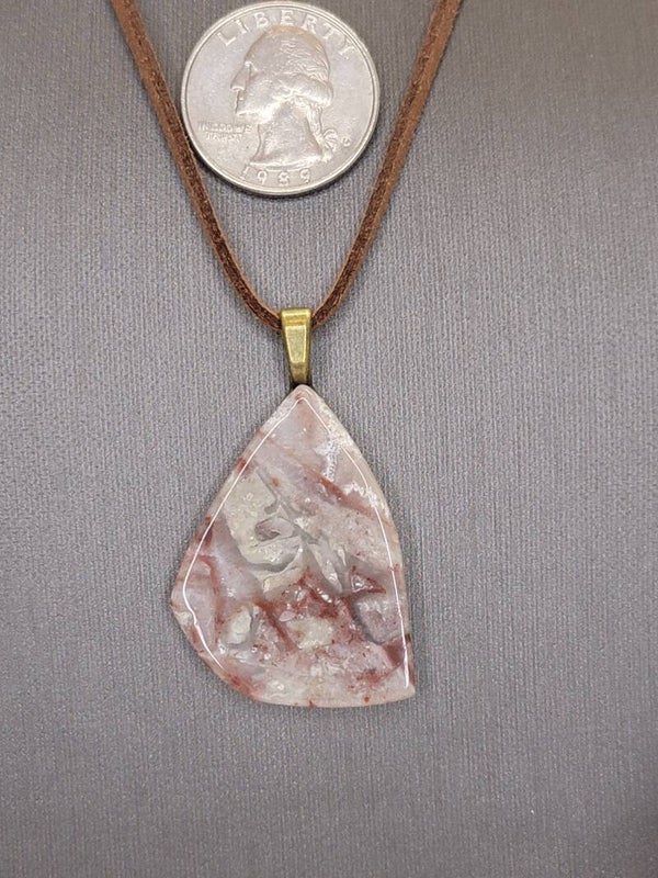 Pendant & Necklace Picasso Jasper, Cabochon.