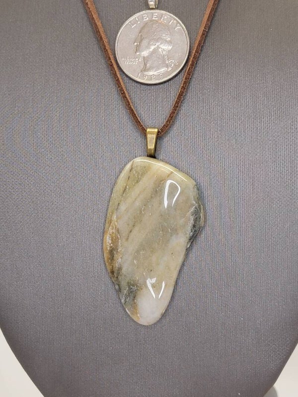 Pendant & Necklace, Batik Jasper, Cabochon
