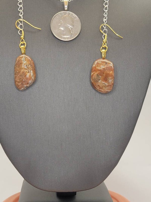 Earrings, Brecciated Jasper