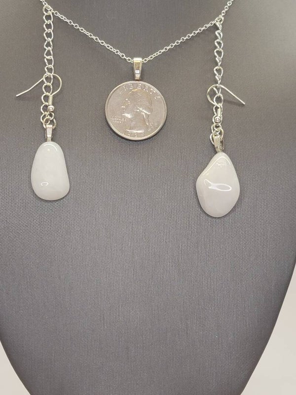 Earrings White Jasper