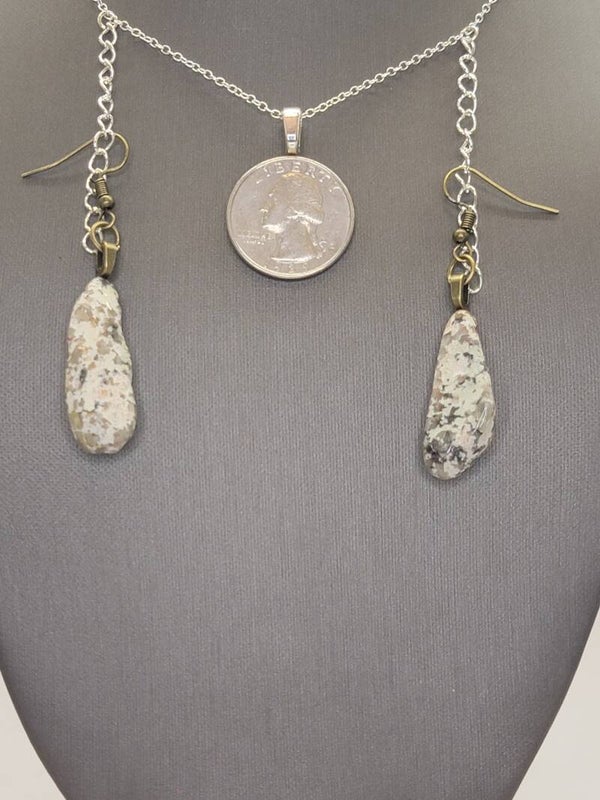 Earrings, Rhodonite Crystal.