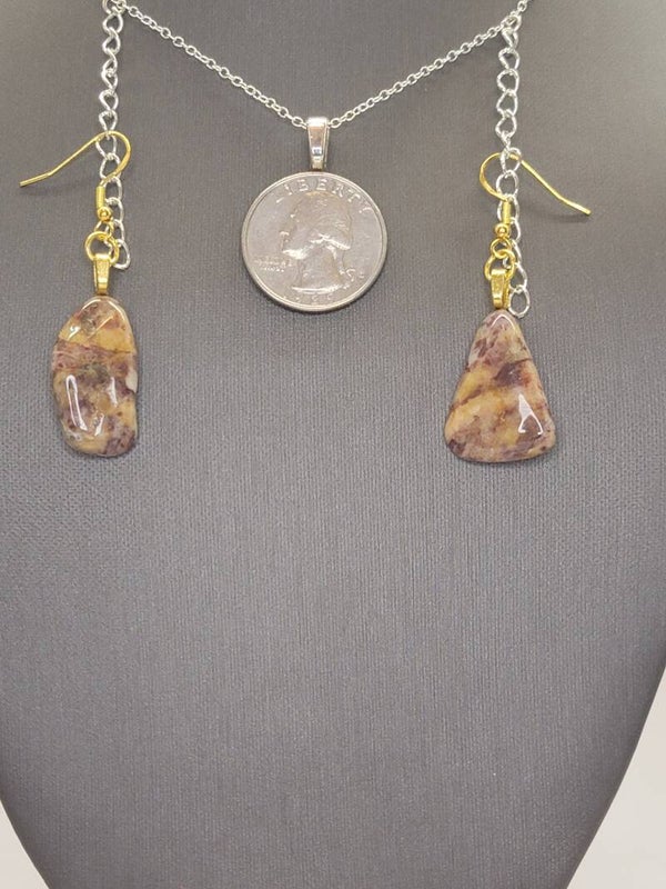 Earrings, Brecciated Jasper