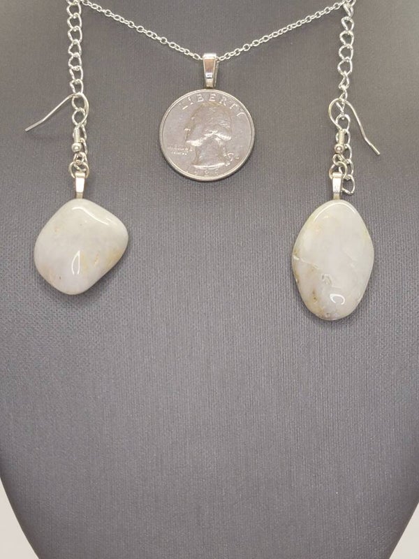 Earrings White Jasper