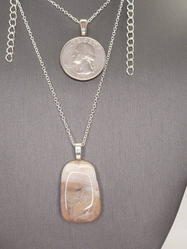 Pendant, Necklace & Earrings Brecciated Jasper, Cabochon