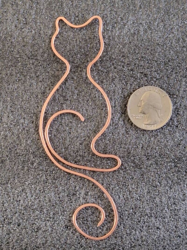 Bookmark, pure copper, hammered to harden it.