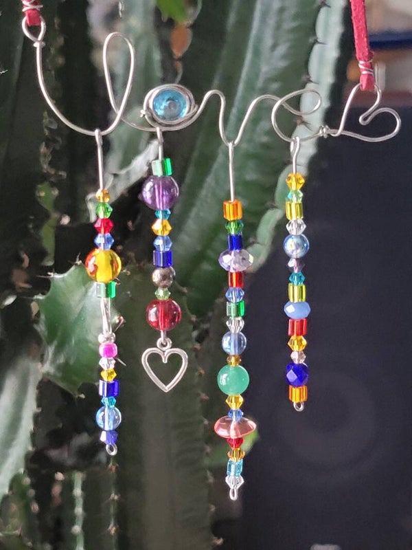 Suncatcher in Stainless Steel, with Beads.