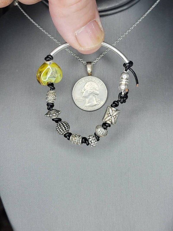 Handmade Bracelet with Beads and Glass Heart