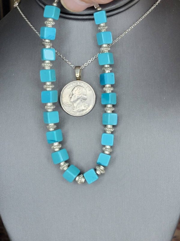 Handmade Bracelet with Stones and Beads  (Turquoise are not real)