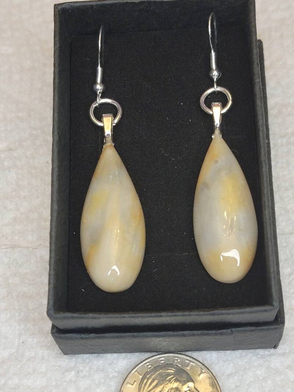 Earrings, Sunstone Teardrop Cabochons