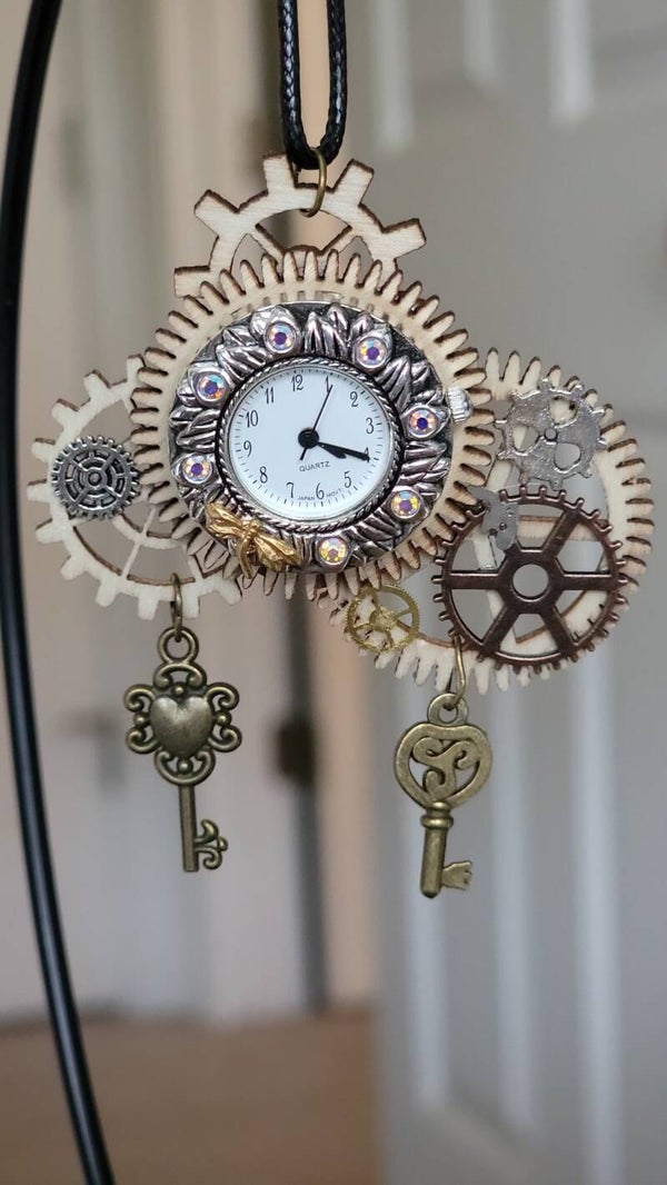 Necklace & Pendant, Clock Steampunk pendant
