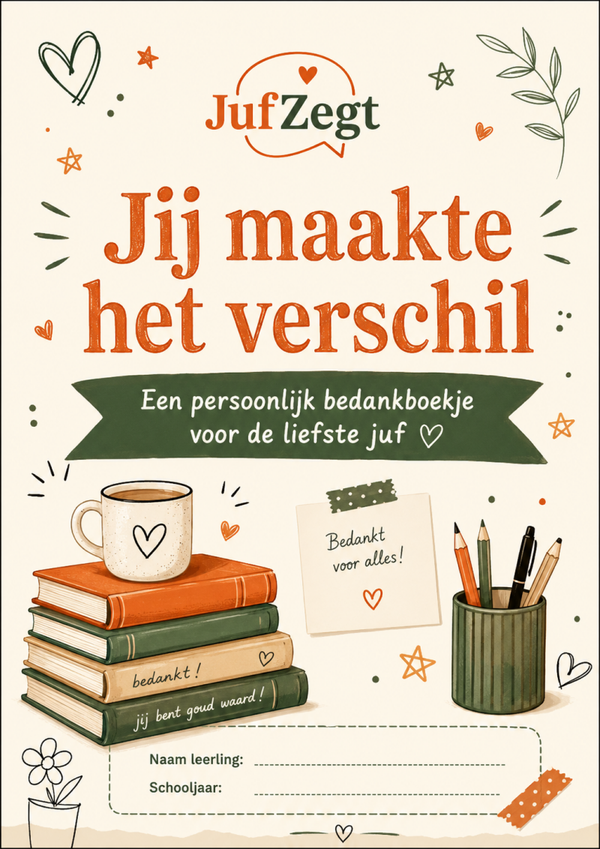 JufZegt bedank boekje