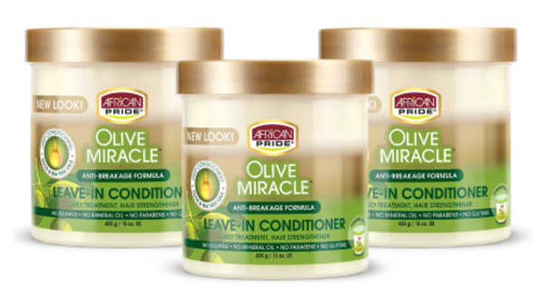 African Pride Olive Miracle Leave in Conditioner 425g ( COMBO DEAL 3X) )