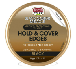African Pride Black Castor Miracle Hold & Cover Edges 64gr