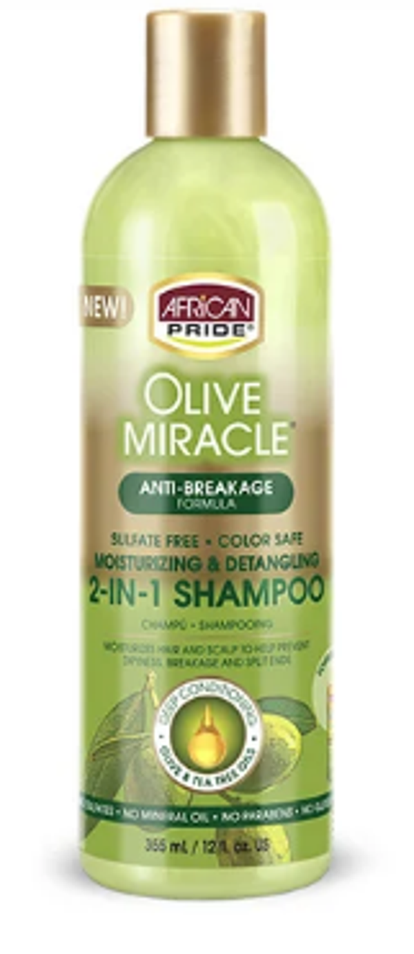 African Pride Olive Miracle 2 in 1 Shampoo & Conditioner 355ml