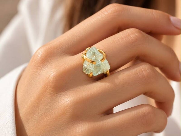 Bague simple aiguë marine