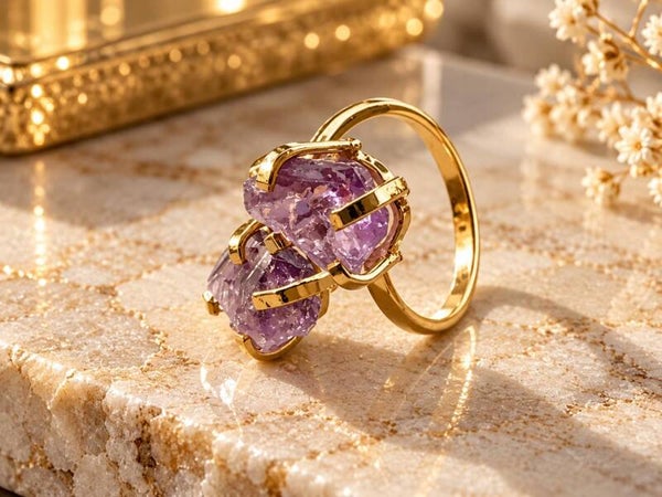 Bague améthyste duo
