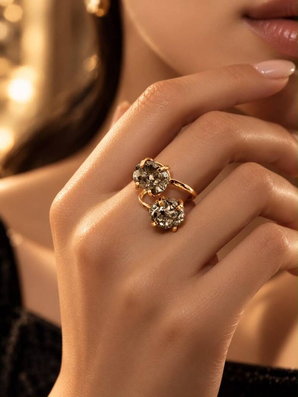 Bague pyrite duo