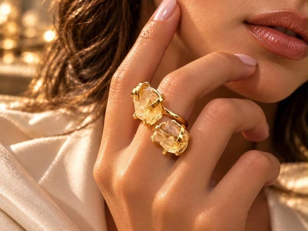 Bague citrine duo