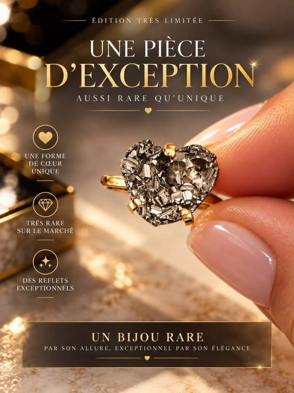 Bague pyrite simple forme cœur