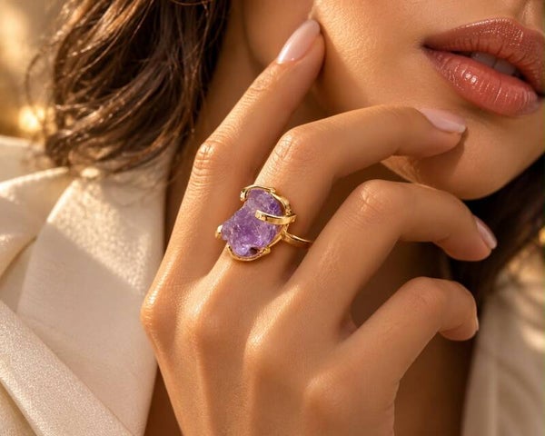 Bague simple améthyste