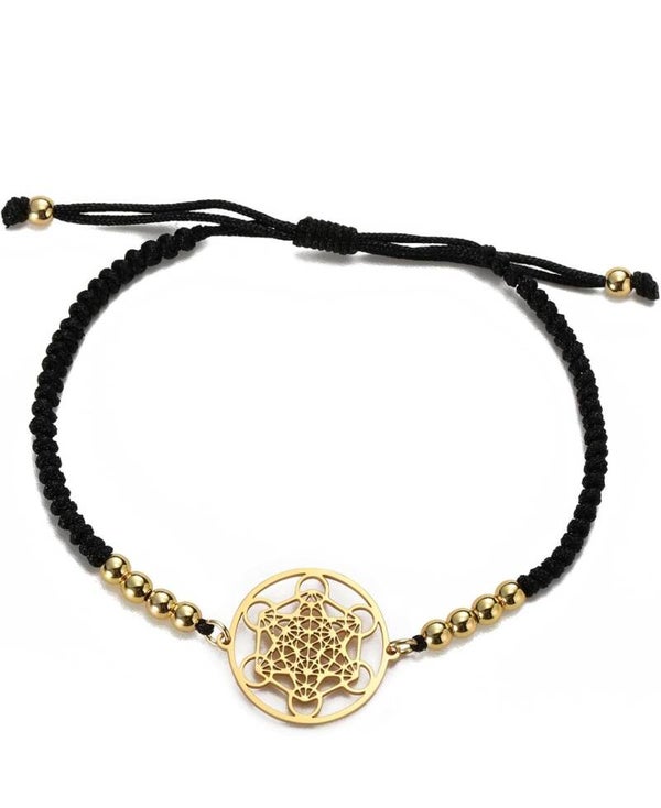 bracelet puissant metatron mixte noir or