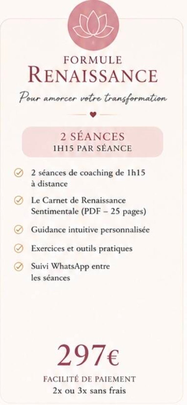 Formule renaissance 2 séances