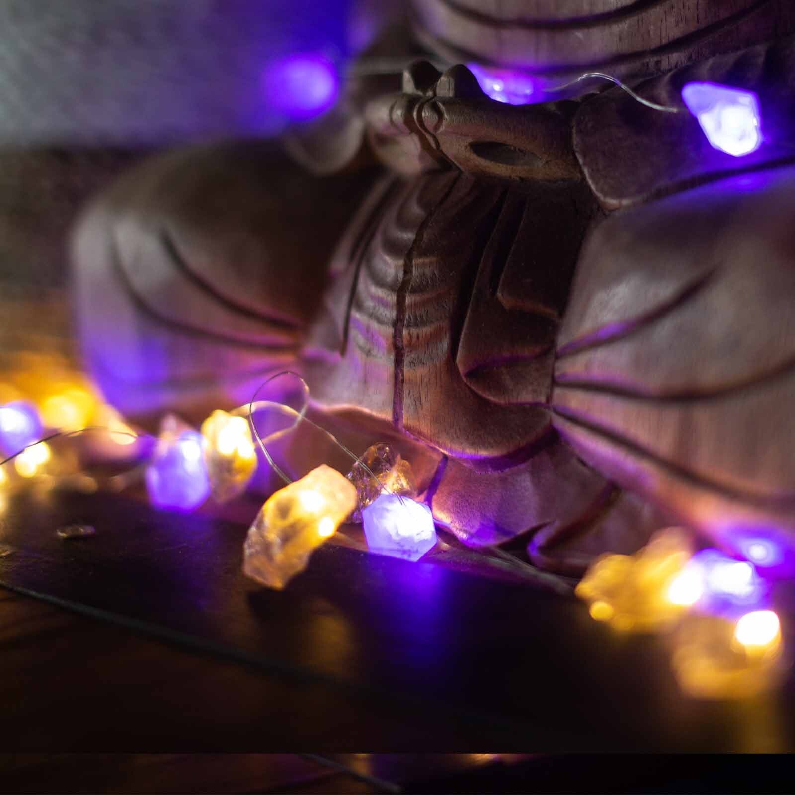 Luci LED con Pietre Semipreziose Incantate - Ametista