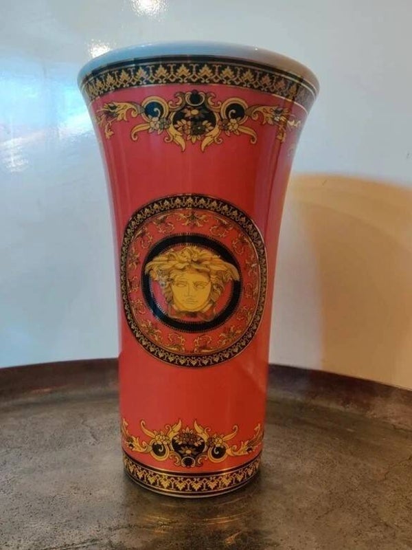 Originele Rosenthal Versace "Medusa Red" Vaas – Groot model Designicoon in topstaat