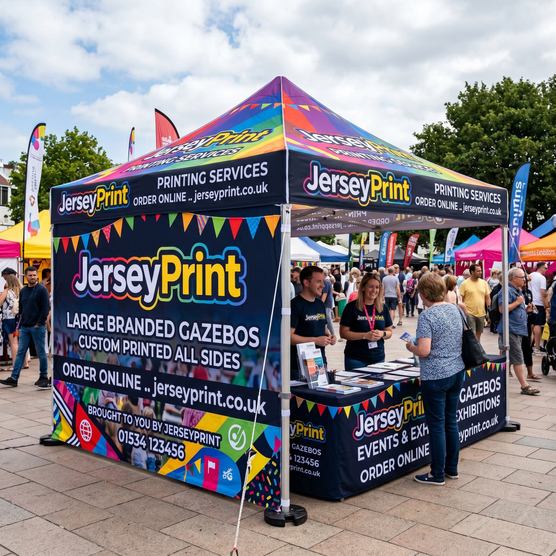 Gazebo:- branded and printed