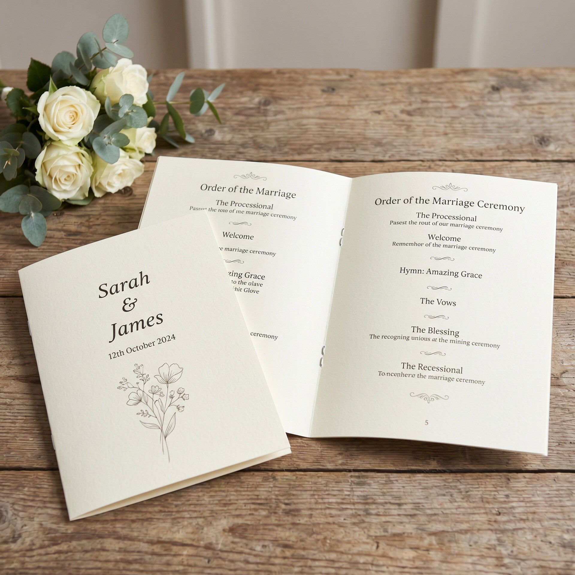 Weddings; Order of Service | Qty: 50