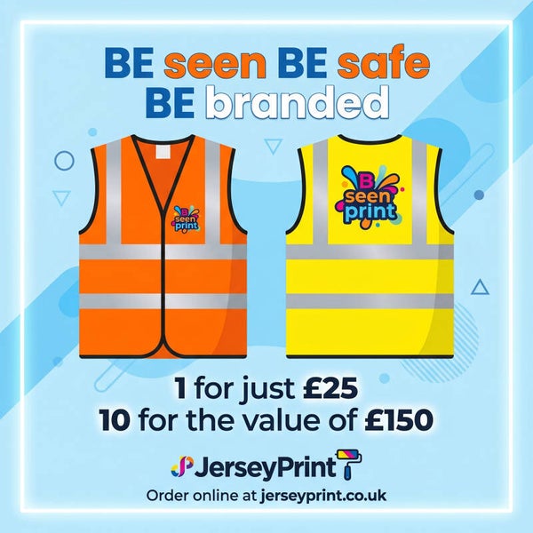 Hi Viz Vests - 1 printed or 10 printed