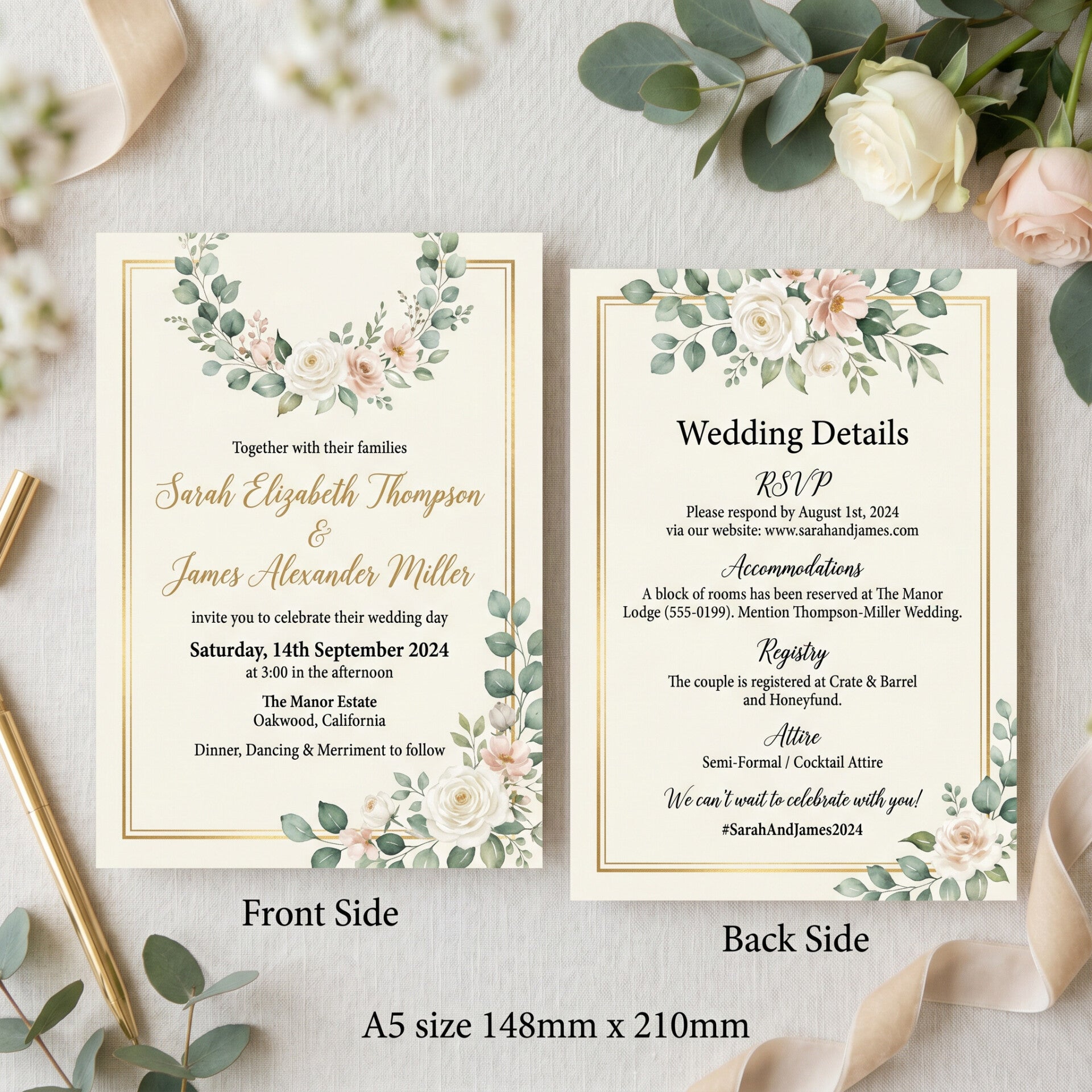 Wedding Invites; A5 | Qty: 50