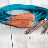 Split Reins mit Tooling auf Slobber Straps