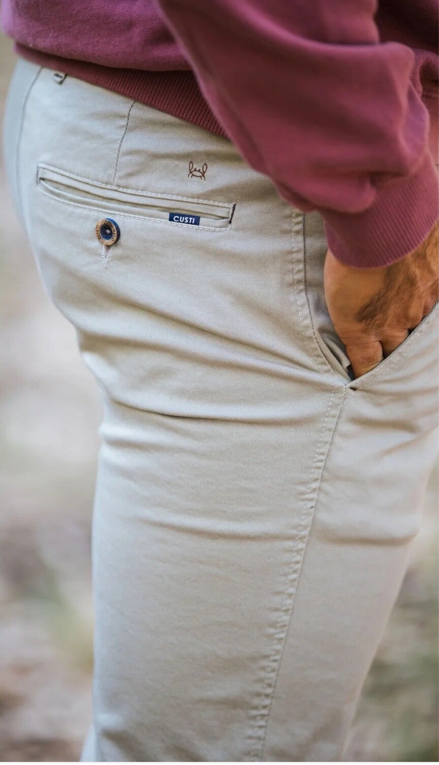 Pantalón chino piedra