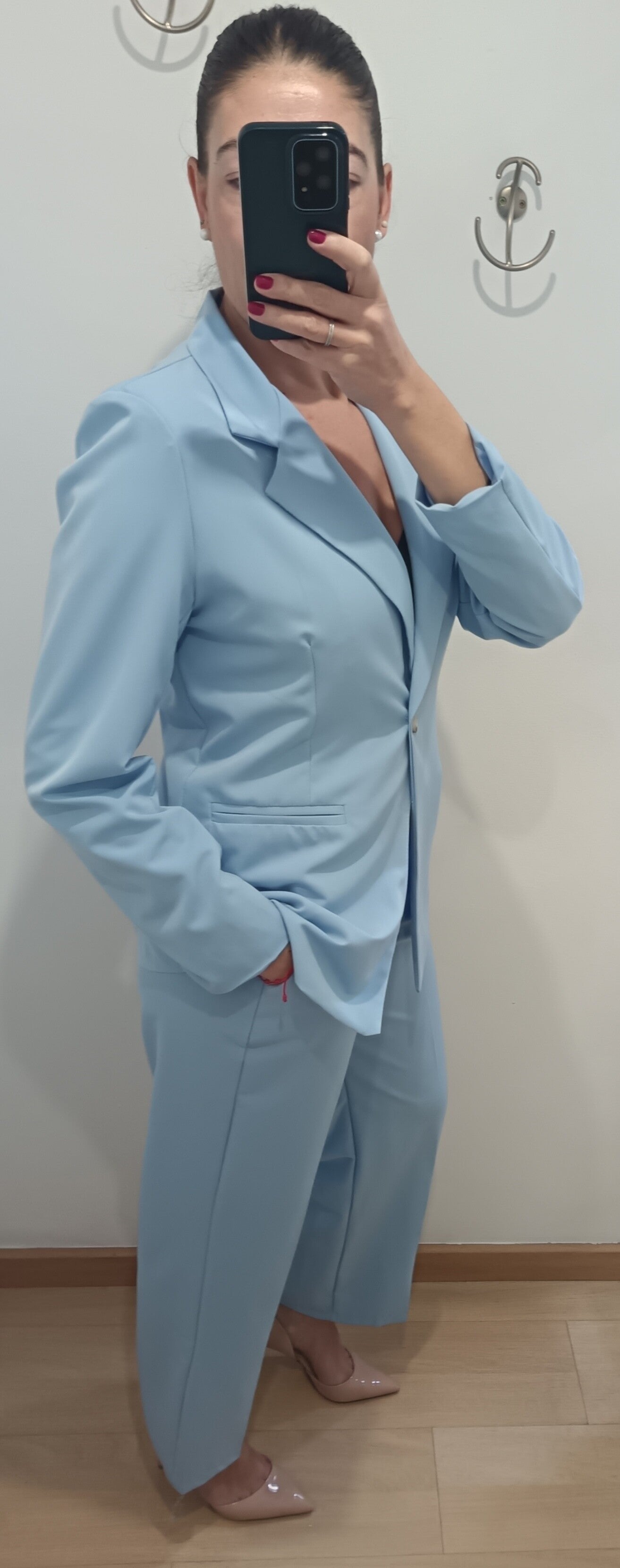 Traje de chaqueta celeste