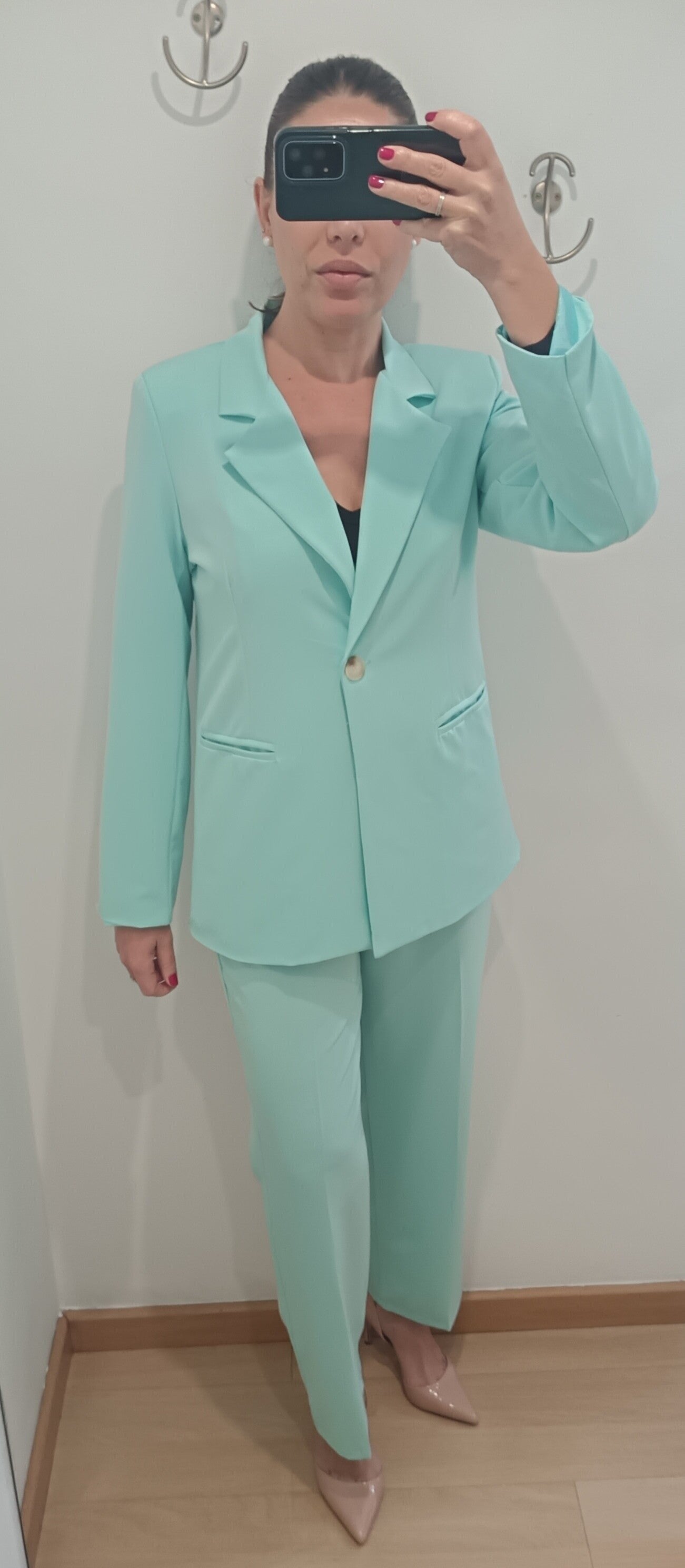 Traje de chaqueta agua marina