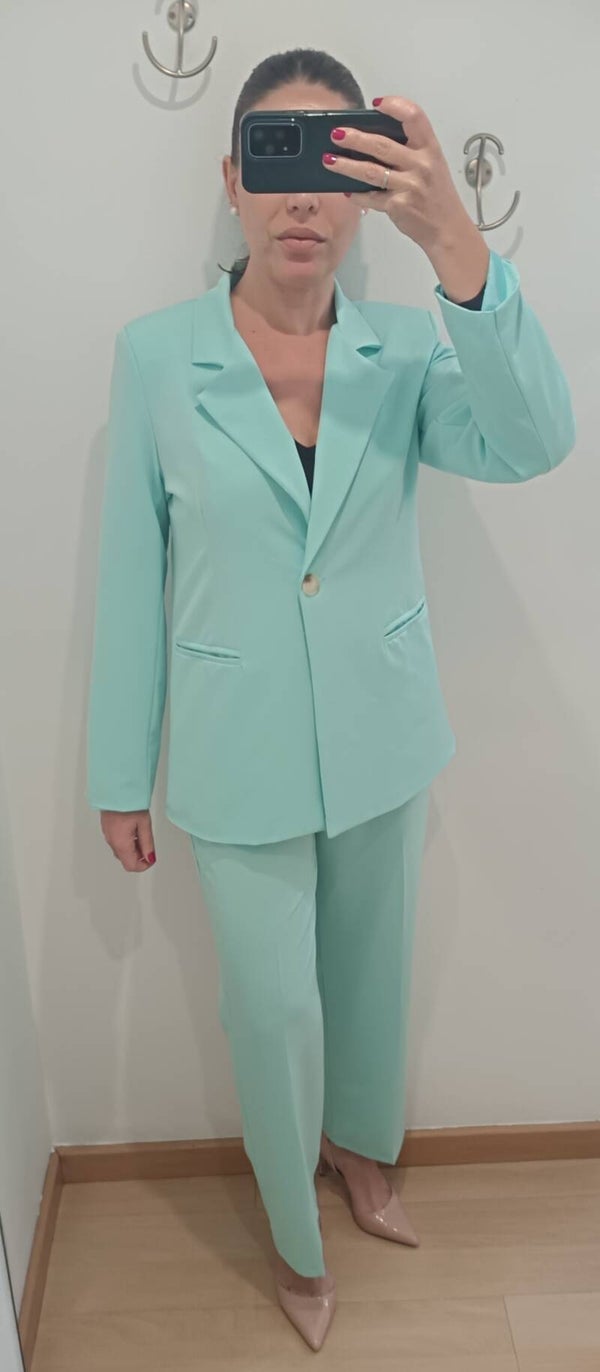 Traje de chaqueta agua marina