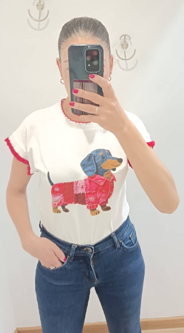 Camiseta canina roja