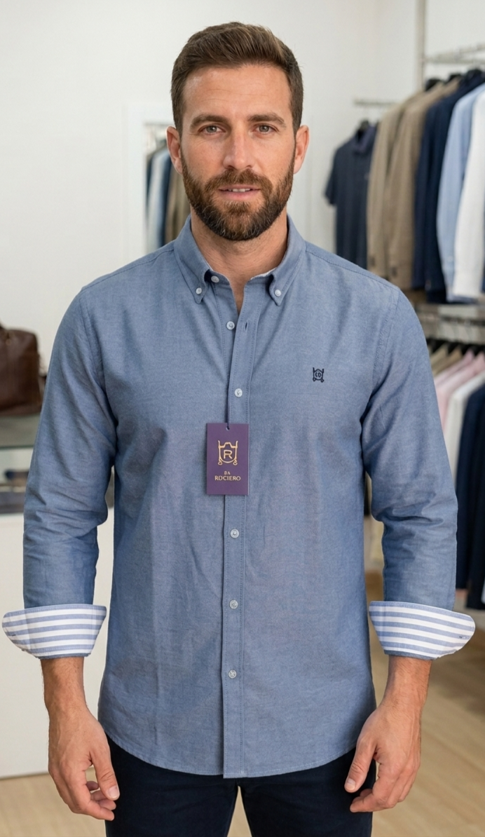 Camisa El Rociero Oxford efecto vaquero