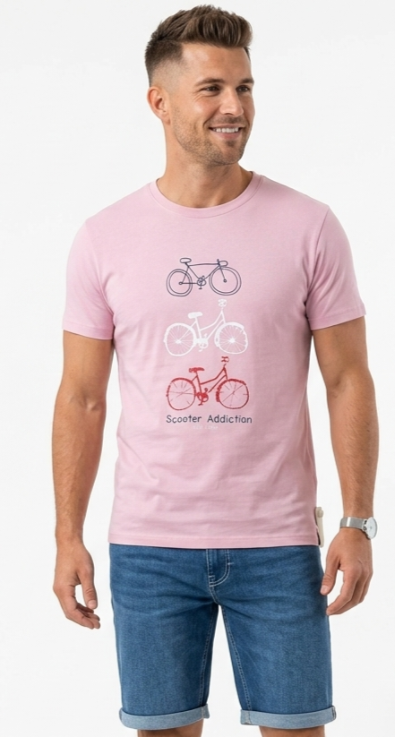 Camiseta Scooter Addiction Rosa
