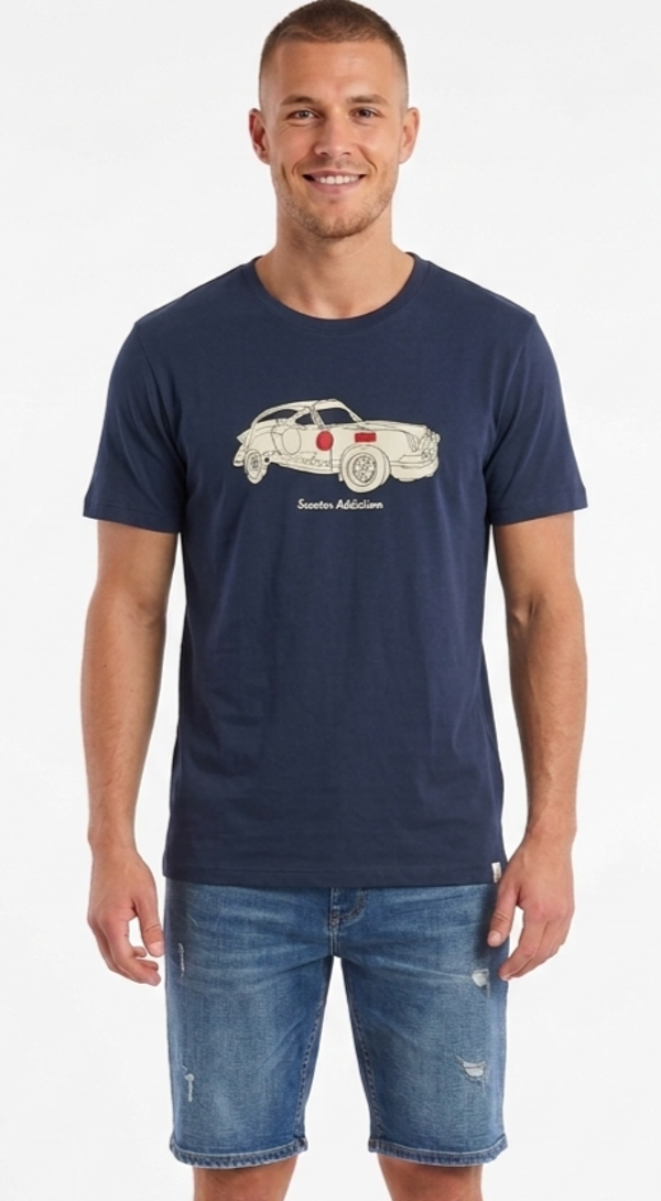 Camiseta Scooter Addiction Marino