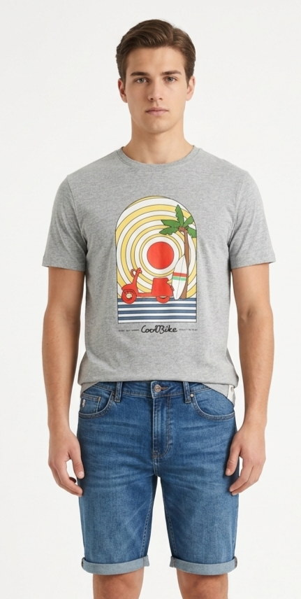 Camiseta CoolBike Palm gris