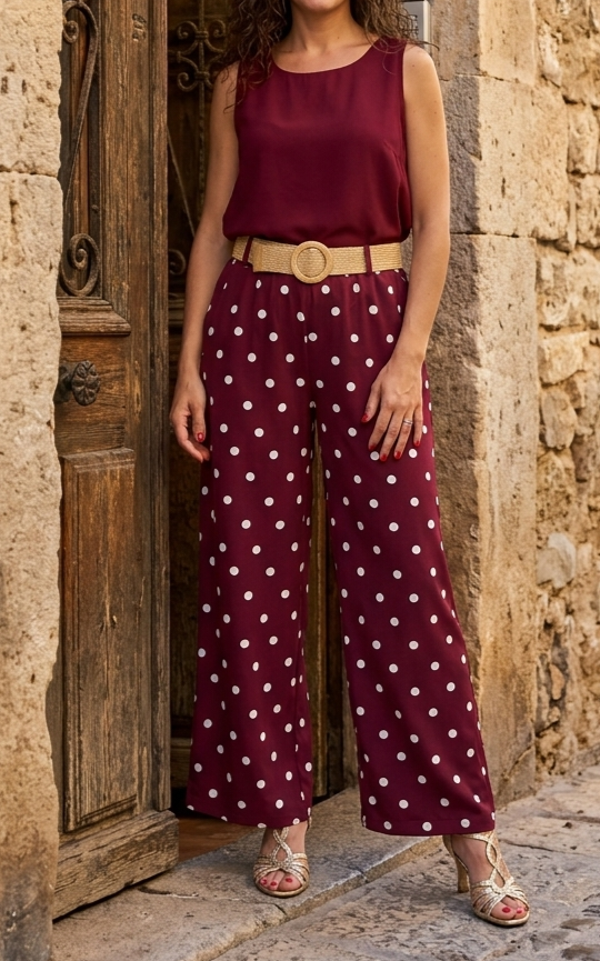 Pantalón Adra burdeos
