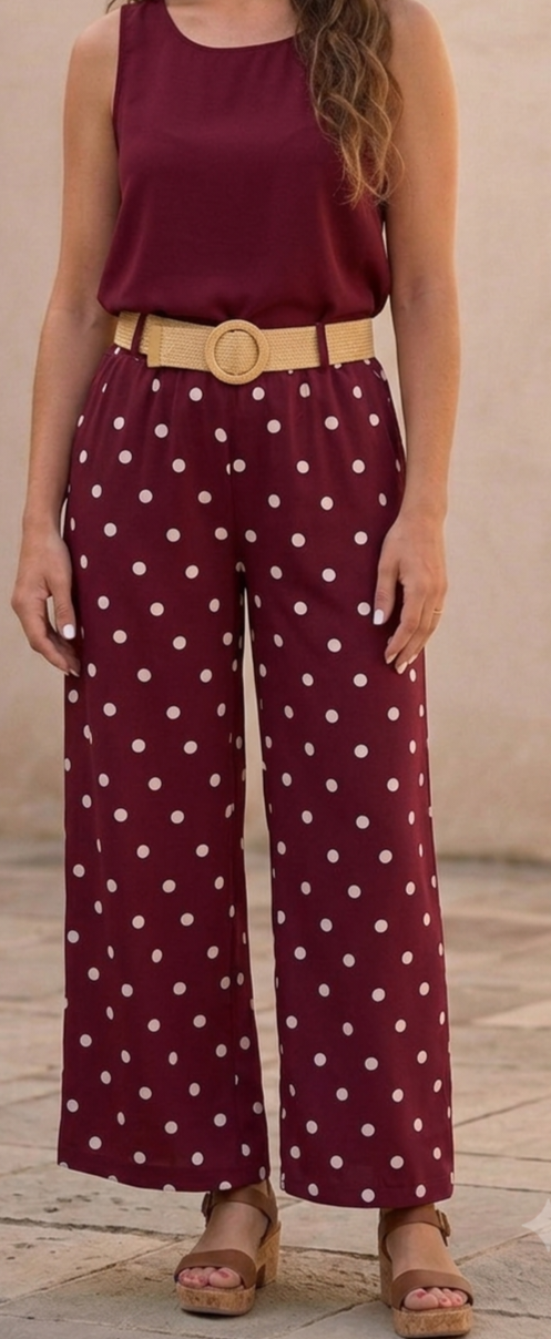Pantalón Adra burdeos