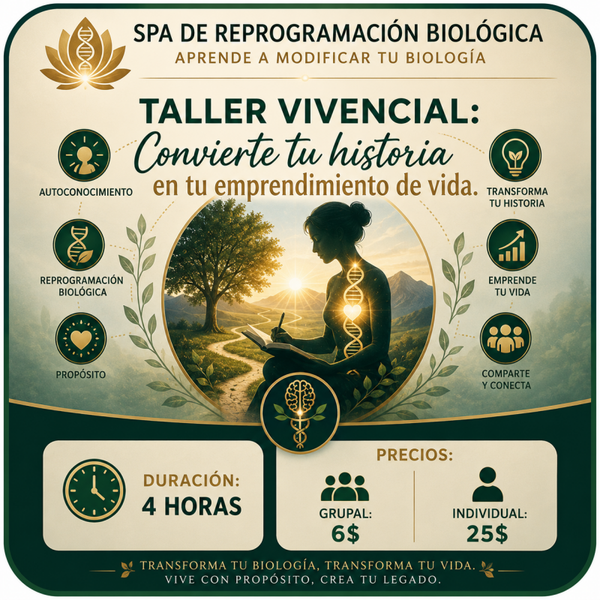 TALLER VIVENCIAL: CONVIERTE TU HISTORIA EN TU EMPRENDIMIENTO DE VIDA