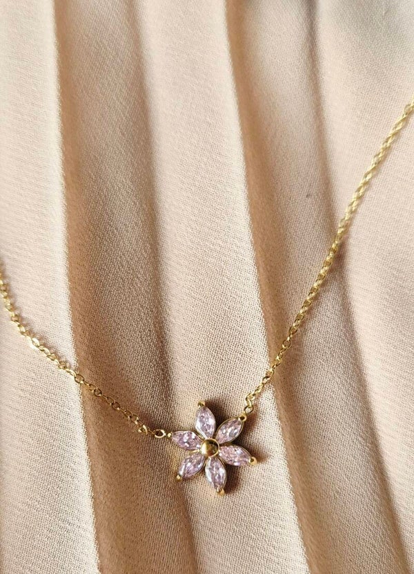 PINK FLOWER KETTING
