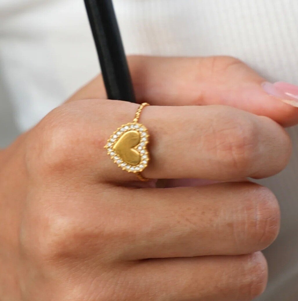 Diamanten hart ring
