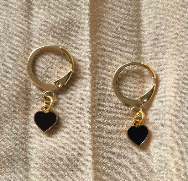 BLACK HEART oorbellen