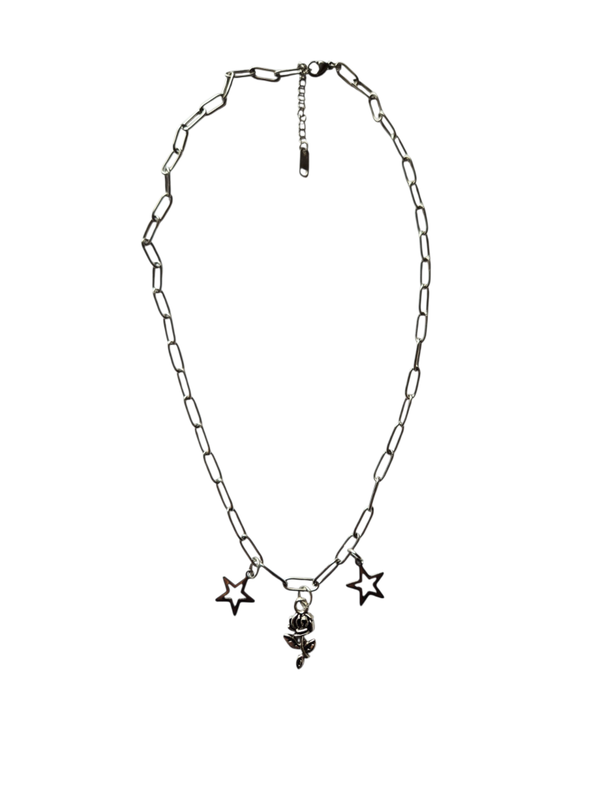 ZILVEREN ROOS bedelketting-unisex